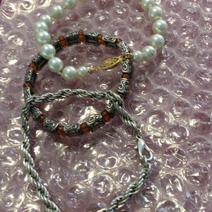 Three bracelets  pearl Japan hand knotted